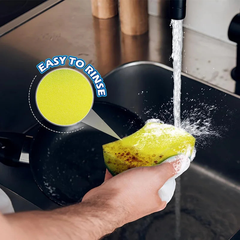Heavy Duty Absorbent Kitchen Sponge Set for Dish Cleaning and Grease Removal