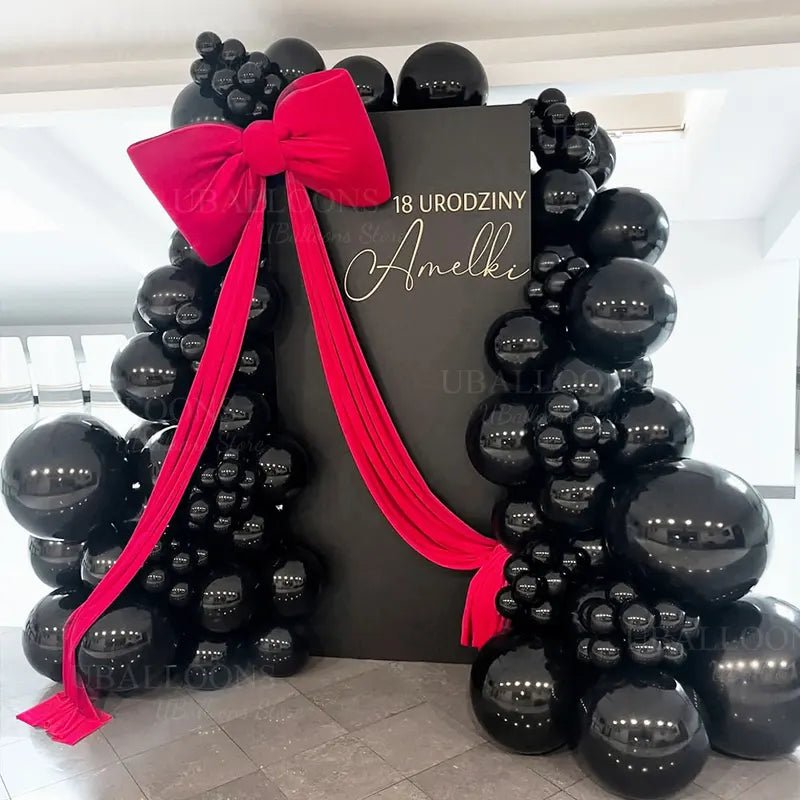 Black Latex Balloons Garland Arch - 5/10/12/18 Inch Party Decor