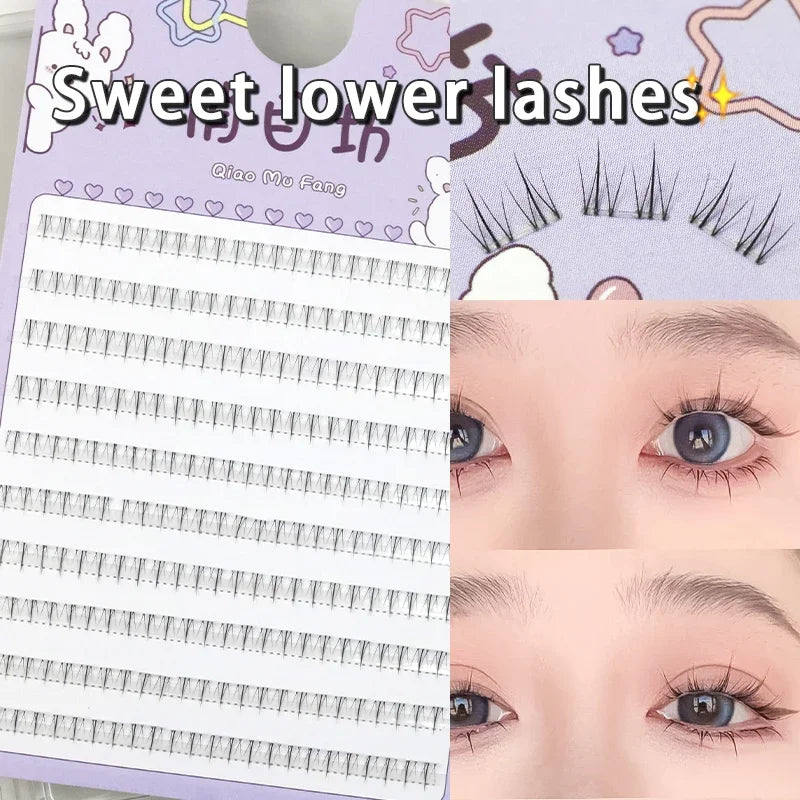False Eyelash Segments 10 Rows 5-7mm Natural Lower Lashes Makeup Tool