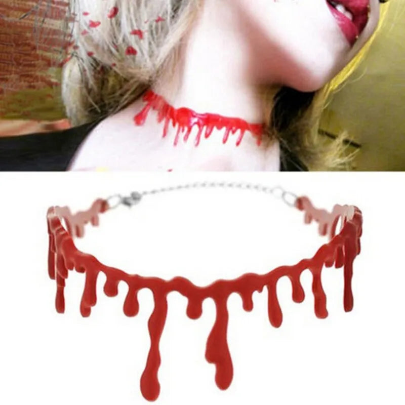 Halloween Blooddrop Necklace Horror Vampire Choker Dark Style Costume Accessory