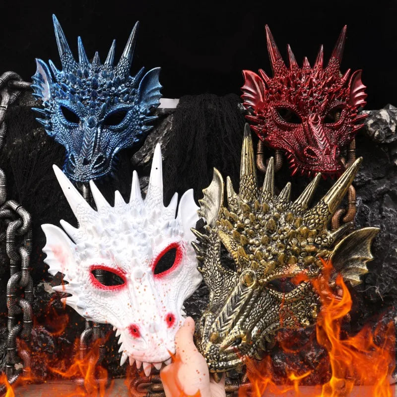 Halloween Dragon Mask Cosplay Prop for Kids Teens Carnival Party Costume Accessories