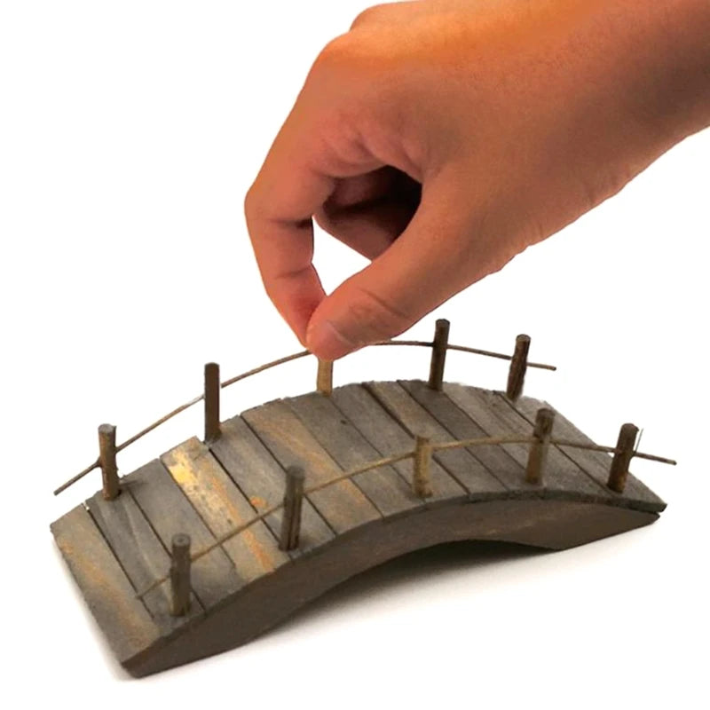 Mini Wooden Arch Bridge for 1/12 Dollhouse - Fairy Garden Miniature Accessory