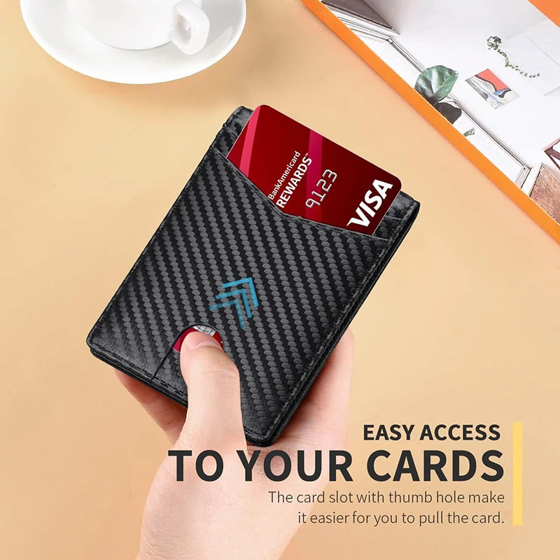 Ultra Thin RFID Leather Wallet for Men with ID Window & Multi Card Slots
