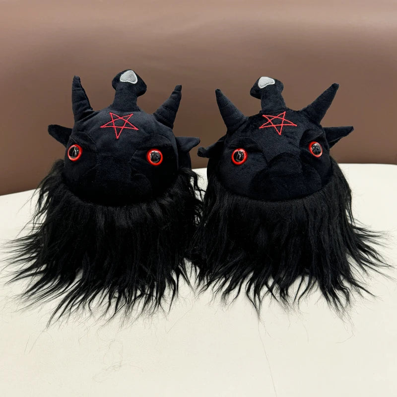 Halloween Plush Slippers Horror House Shoes Dark Lord Costume Footwear