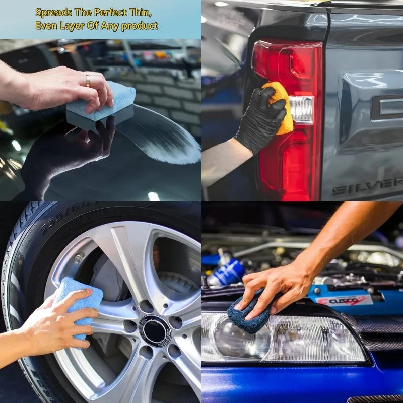 8PCS Microfiber Car Wax Applicator Pads Set for Auto Detailing and Paint Care