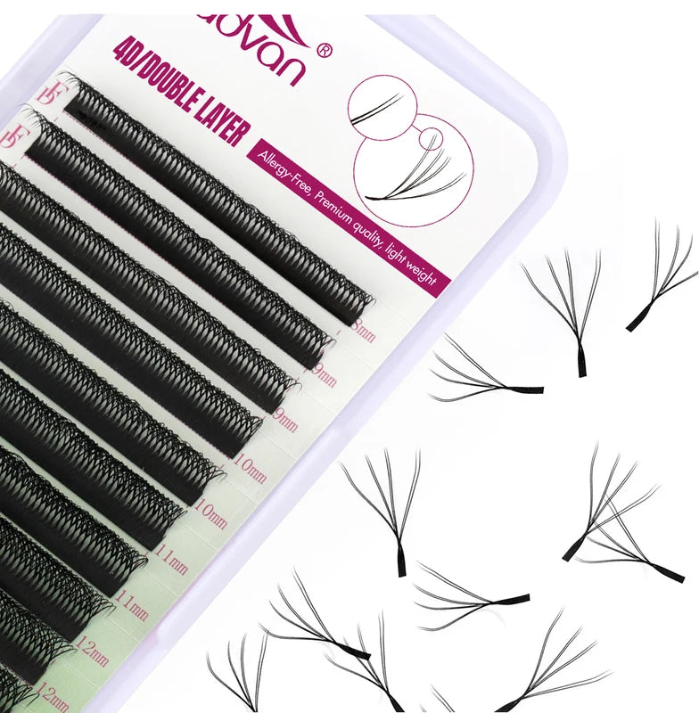 False Eyelash Extensions 8D W-Shaped Fans Soft Volume 0.07mm Mixed Lengths
