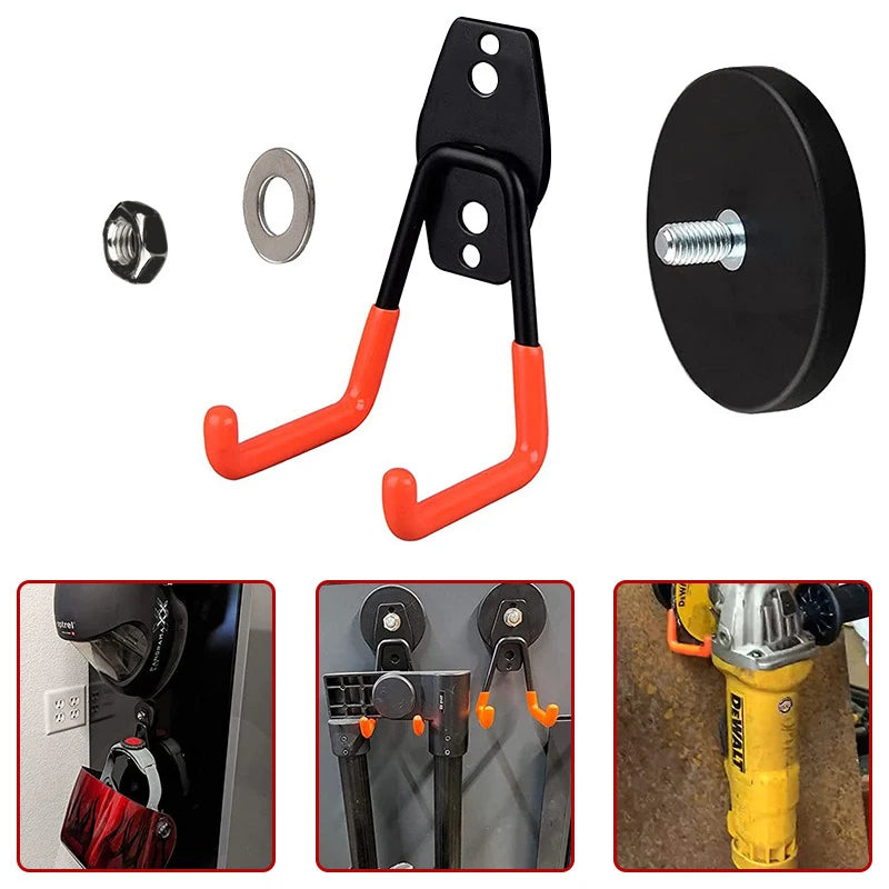 Heavy Duty Magnetic Hooks for Garage Home Garden Tool Hanging Nail-Free Installation