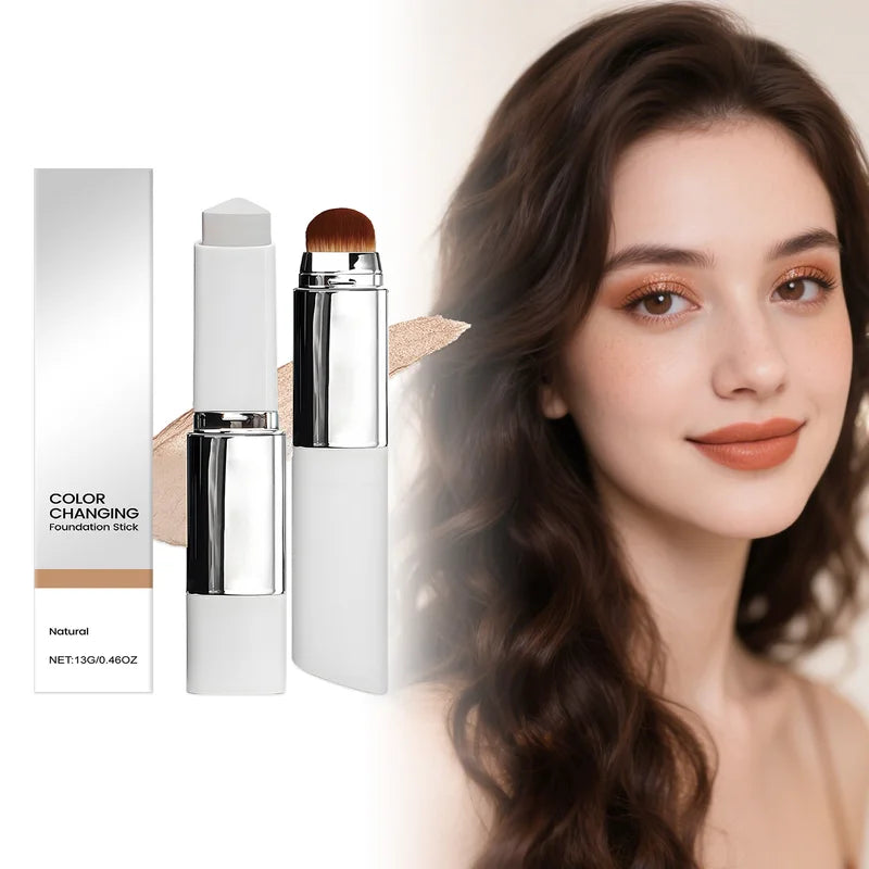 2-in-1 Color-Changing Foundation Stick Moisturizing Skin Brightening Makeup