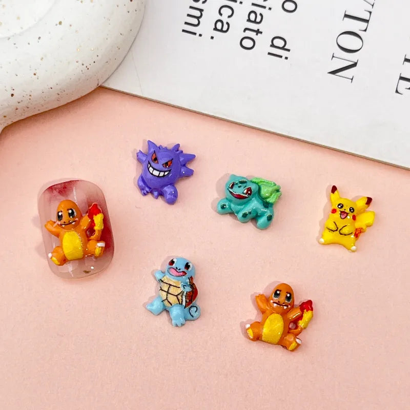 Mini Resin Pokemon Nail Charms Set for Nail Art & Craft Decorations