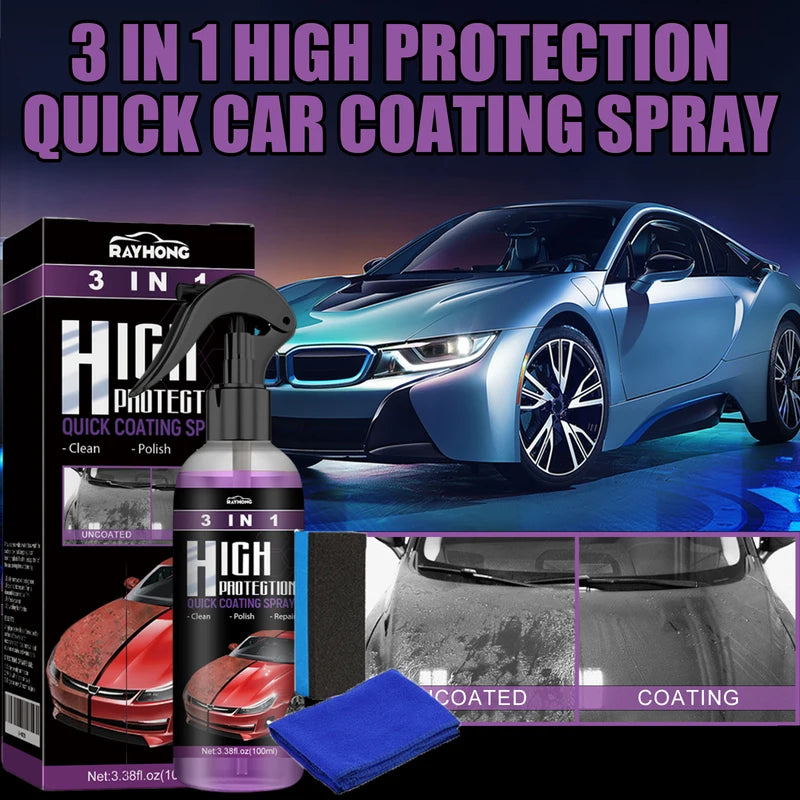 3 in 1 Car Ceramic Coating Spray 100ml High Protection & Scratch Repair