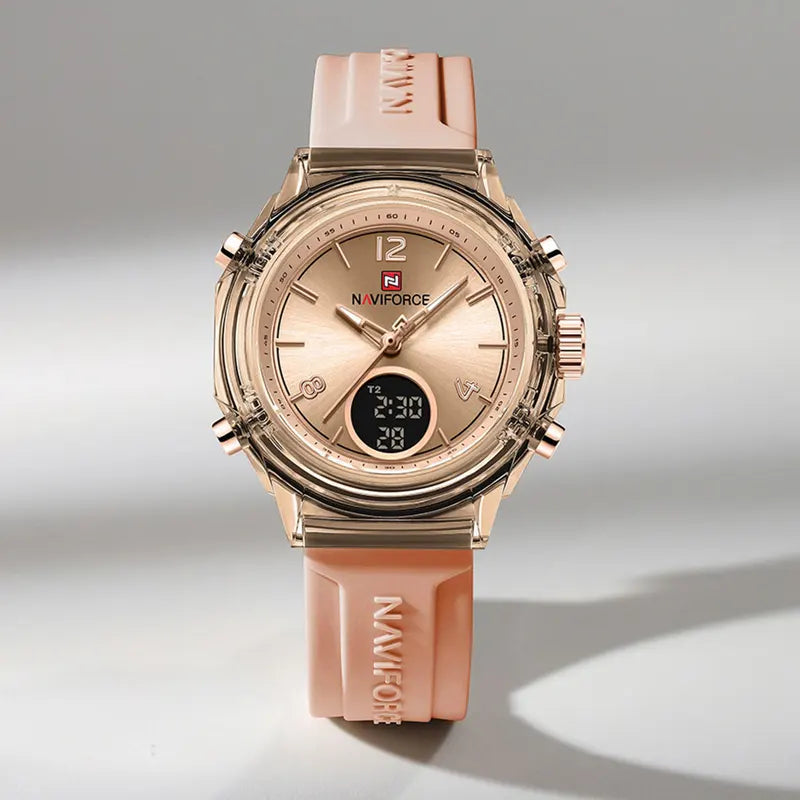 Women's Waterproof Sport Quartz Digital Watch with Dual Time Display