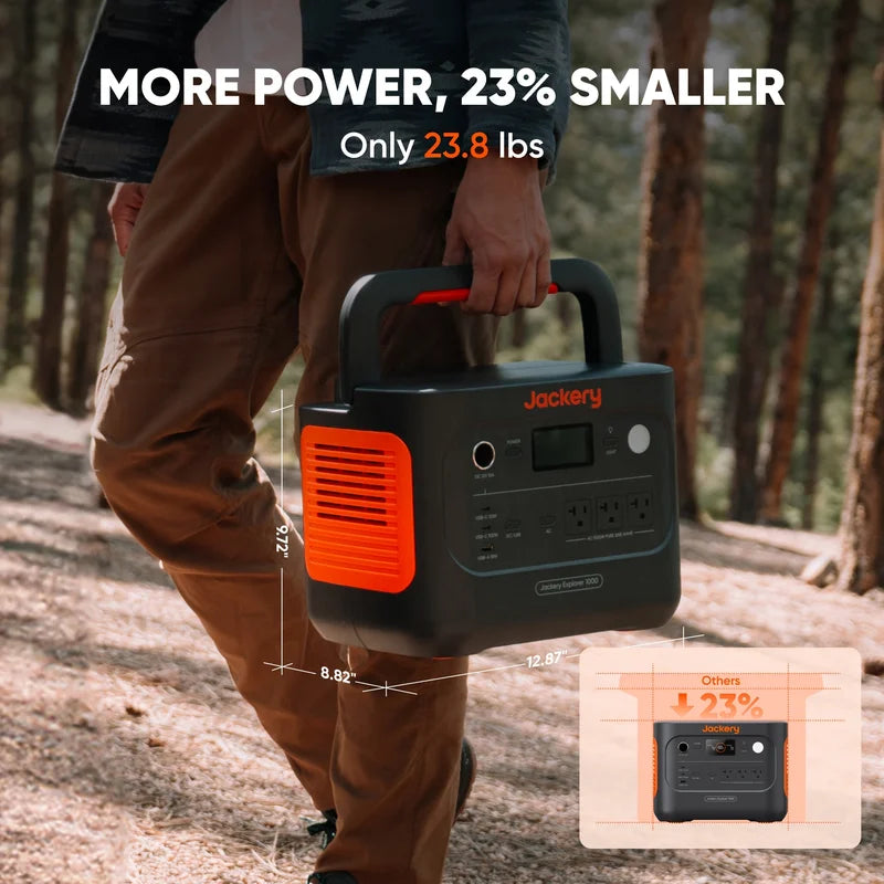 Portable Power Station 1000W Solar Generator with 5M Extension Cord for Camping RV Emergencies