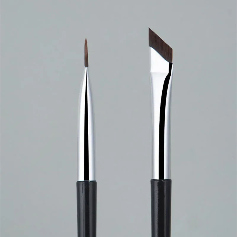 Angled Eyeliner & Eyebrow Brush Thin Sickle Makeup Tool - Multiple Handle Colors