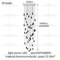 Modern LED Pendant Light Fixture for Living Room & Bedroom - Luxury Chandelier
