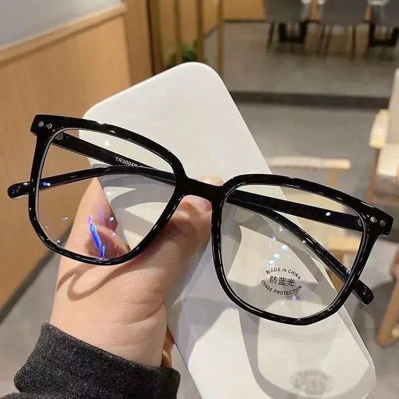 Anti-Blue Light Glasses for Women with Retro Flat Frame - Multiple Lens Colors
