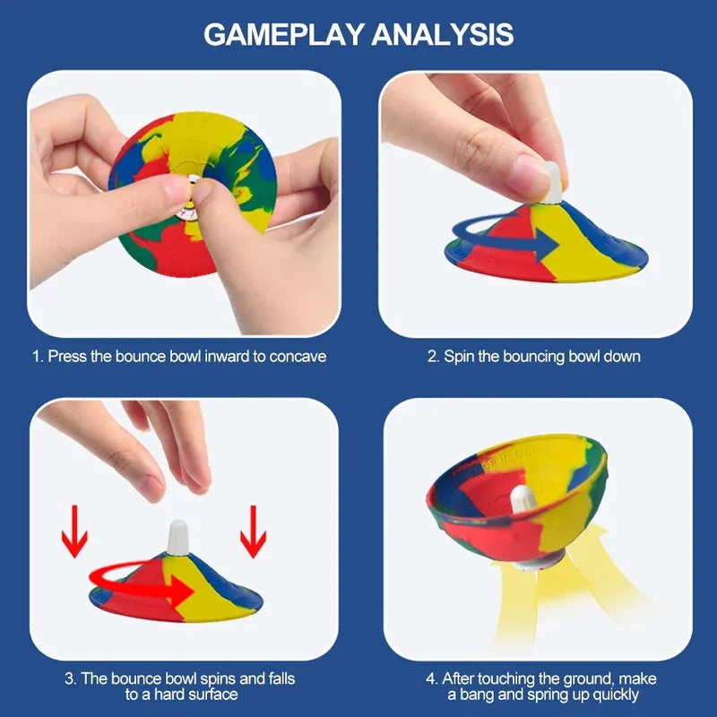 Kids Outdoor Camouflage Jumping Bouncing Ball Toy - Rotating Stress Relief Fidget Toy