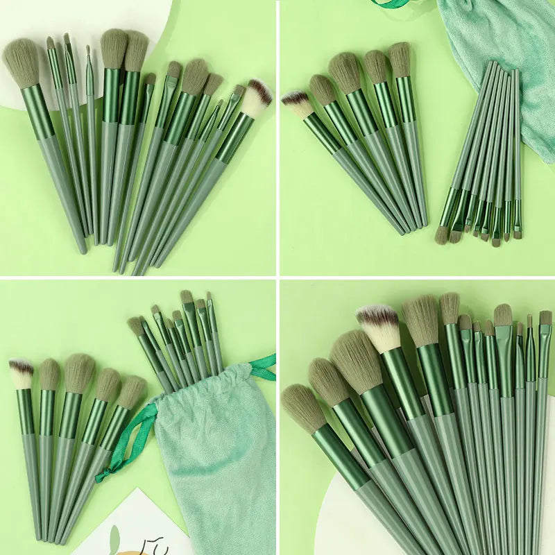 14-Piece Makeup Brush Set for Face Eyes and Highlighter - Cosmetic Beauty Tools