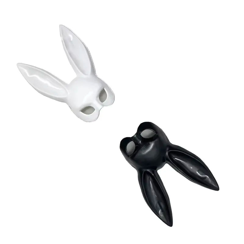 Black and White Rabbit Mask for Halloween Party Costume and Cosplay
