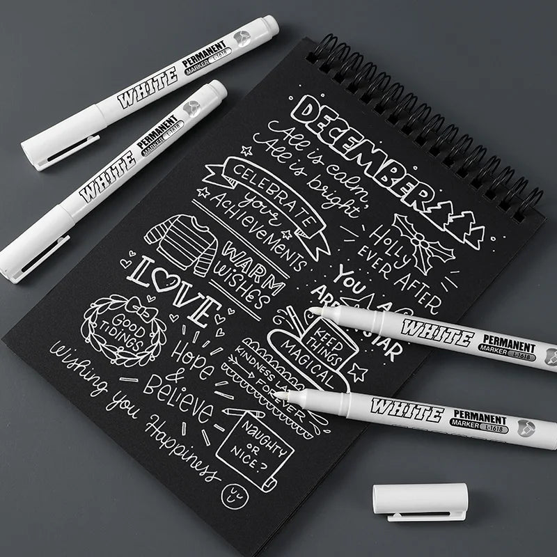 Waterproof Metal Paint Pen Set for Art & Graffiti - White, 1MM, Multiple Colors