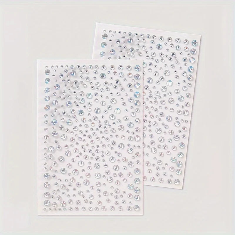 DIY Face & Eye Makeup Rhinestone Stickers - Multicolor Self-Adhesive Gems