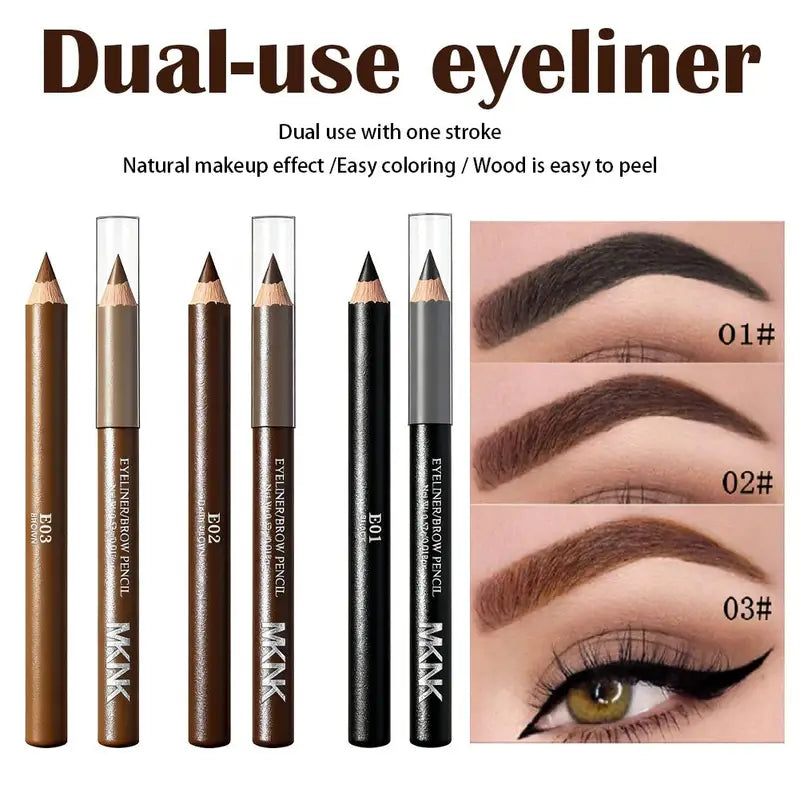 Multi-Function Waterproof Wooden Eyeliner & Eyebrow Pencil - Natural Look