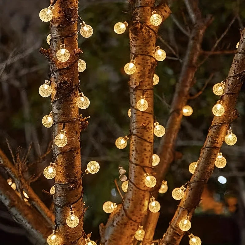 Solar String Lights with 100 LEDs & 8 Modes, Outdoor Waterproof Decorative Lighting