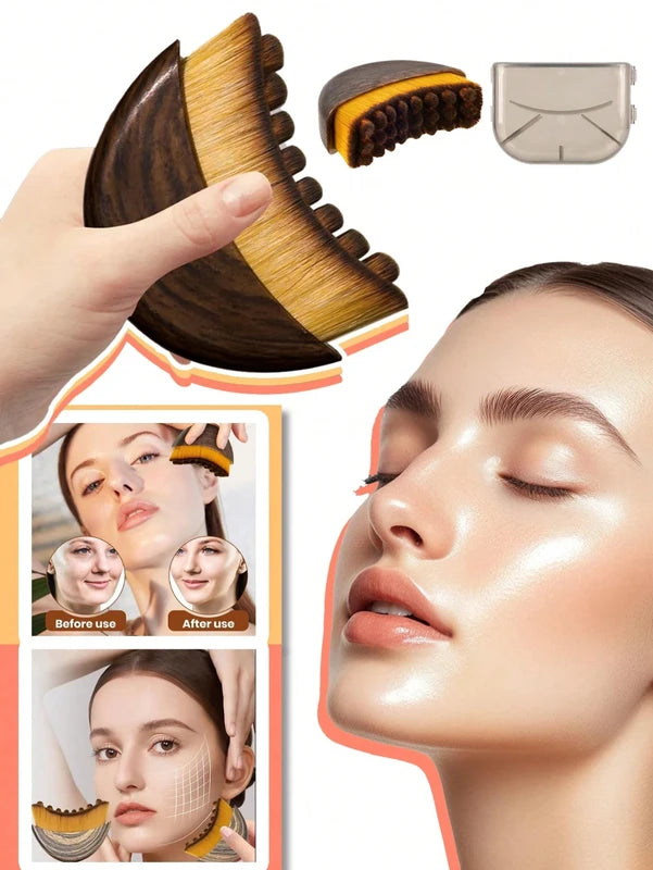Lymphatic Face Contour Brush for Jawline & Chin Sculpting, Drainage Massager