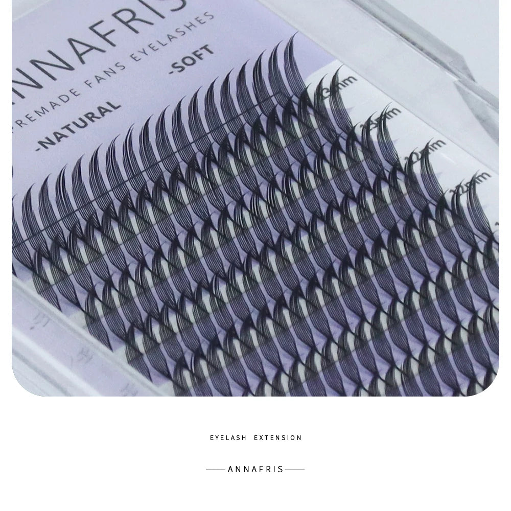 Premade Eyelash Extensions - Natural Cashmere False Fans for Lash Professionals