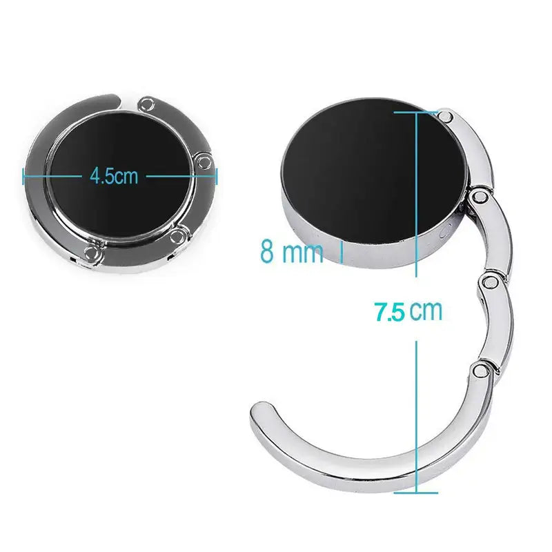 Multi-Pattern Foldable Bag Hook for Tables & Bags - Portable Ring Rack