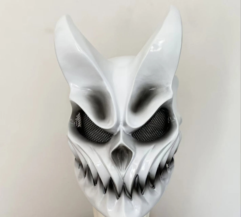 Deathcore Cosplay Mask for Halloween and Themed Parties - White, Beige, Yellow