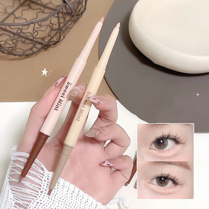 Double Head Eyeliner Pen Waterproof Natural Makeup 2-in-1 Brightening & Bronzers