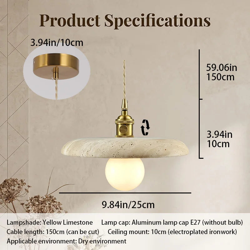 Yellow Cave Stone Ceiling Lamp - Zen Style Corridor & Hallway Light