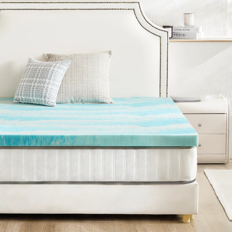 Queen Size Gel Memory Foam Mattress Topper - Thick Cooling Bed Topper for Comfortable Sleep