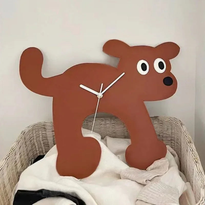 Modern Wall Clock Cat Dog Art Acrylic Silent Decor for Living Room & Bedroom