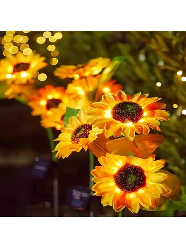 Solar Powered Sunflower Garden Light Outdoor Waterproof LED Ground Lamp