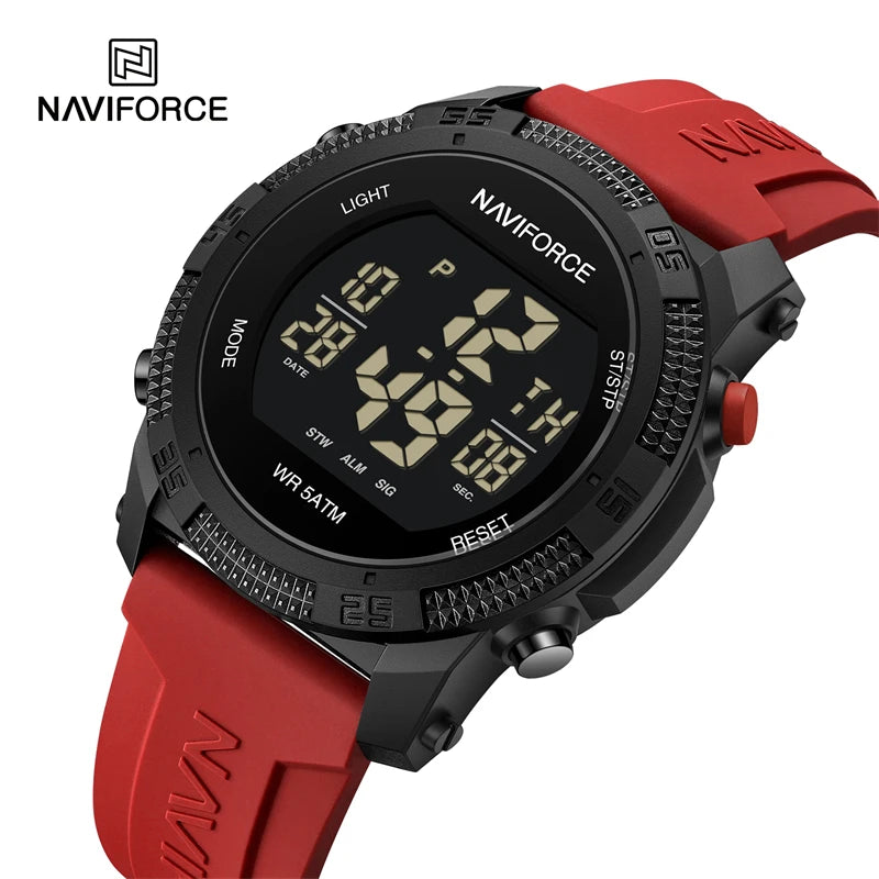 Men's Luxury Water-Resistant Digital Watch with Silicone Strap - Multiple Colors