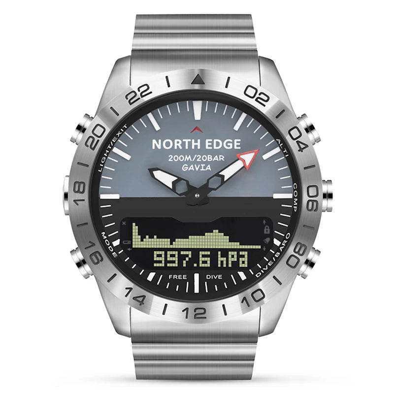 Mens Dive Watch Waterproof 200M Digital Compass Altimeter Barometer Sport Watch