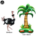Summer Hawaii Party Decor Foil Balloon Set with Coconut Trees and Tropical Animals