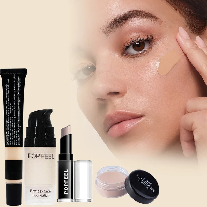 All-in-One Makeup Kit for Women Teen Girls - Nude Eyeshadow Foundation Primer and Brush Set