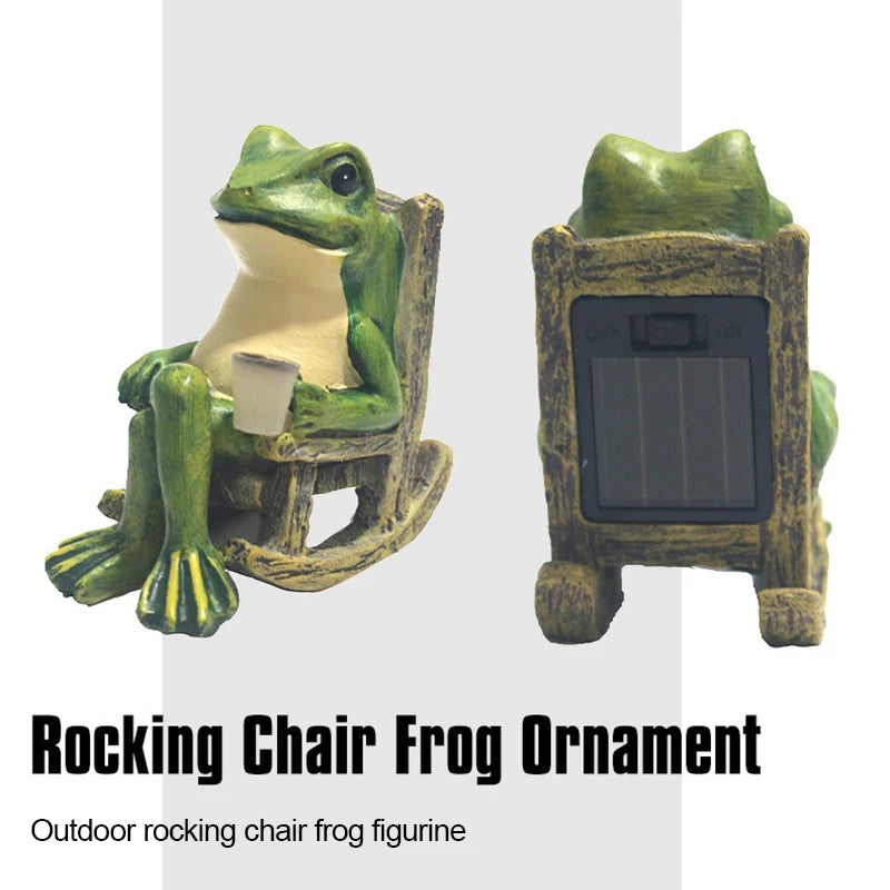 Outdoor Waterproof Frog Solar Garden Light - Resin Ground Lamp for Courtyards & Parks