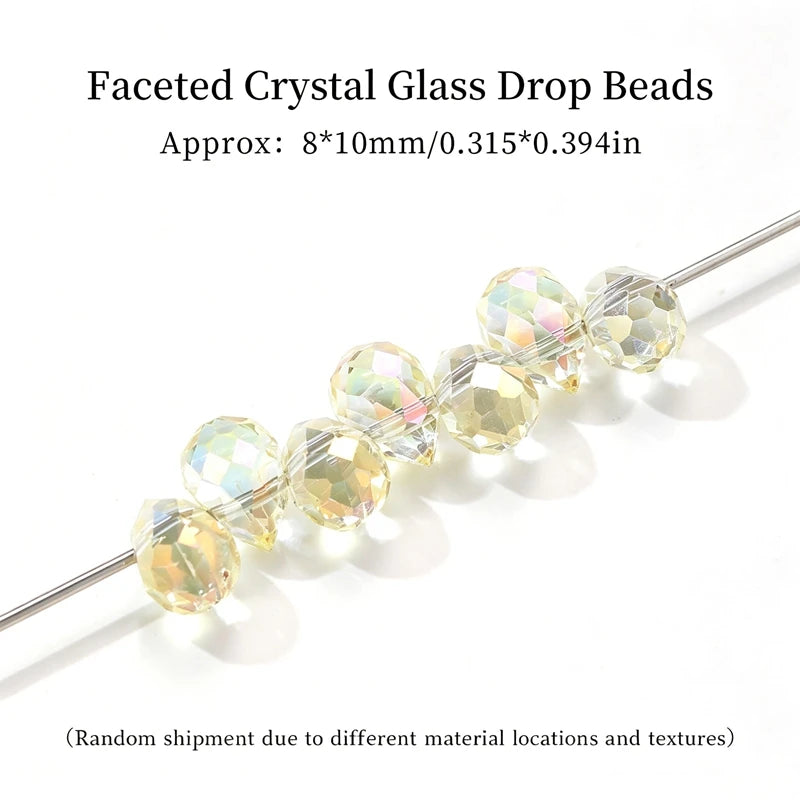 Colorful Czech Crystal Waterdrop Beads - Faceted DIY Jewelry Making Supplies