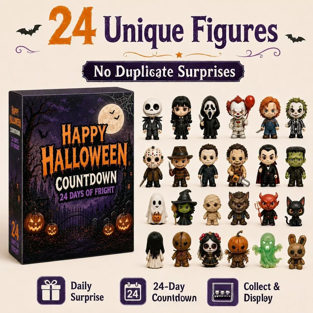 Halloween Advent Calendar 24 Days Countdown Horror Movie Mini Figures Set - Desktop Home Party Decoration