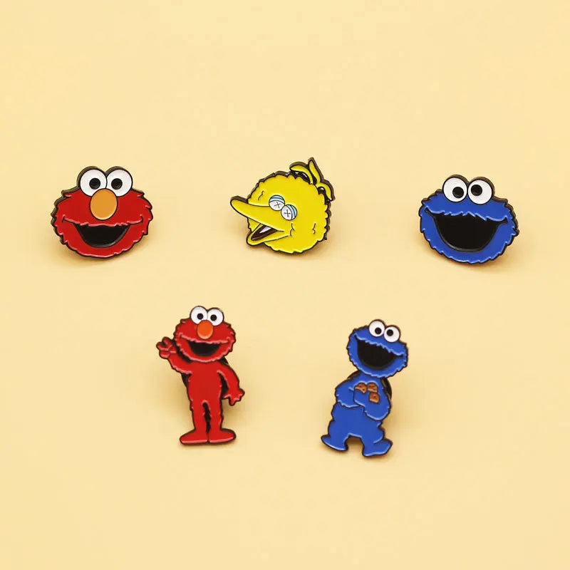 5Pcs Cartoon Animal Enamel Brooch Set Cute Jewelry Lapel Pins for Clothing