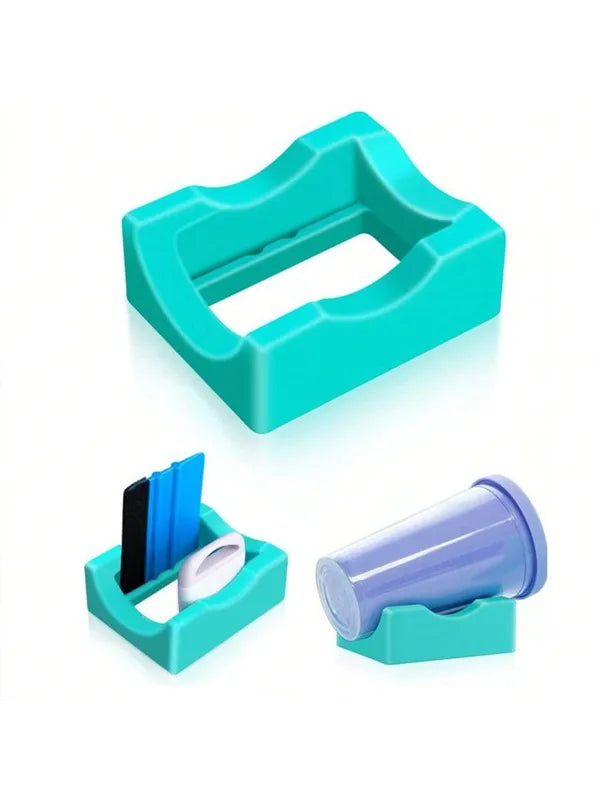 Silicone Tumbler Cup Cradle with Slot - Anti-Slip Vinyl Decal Holder for Crafts