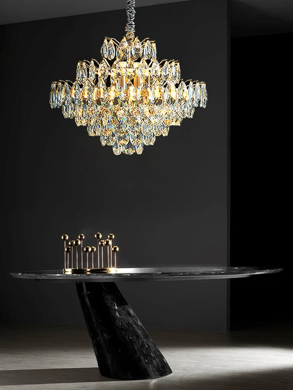 Luxury Crystal Chandelier Pendant Light for Living Room & Hall Decor - Modern Design