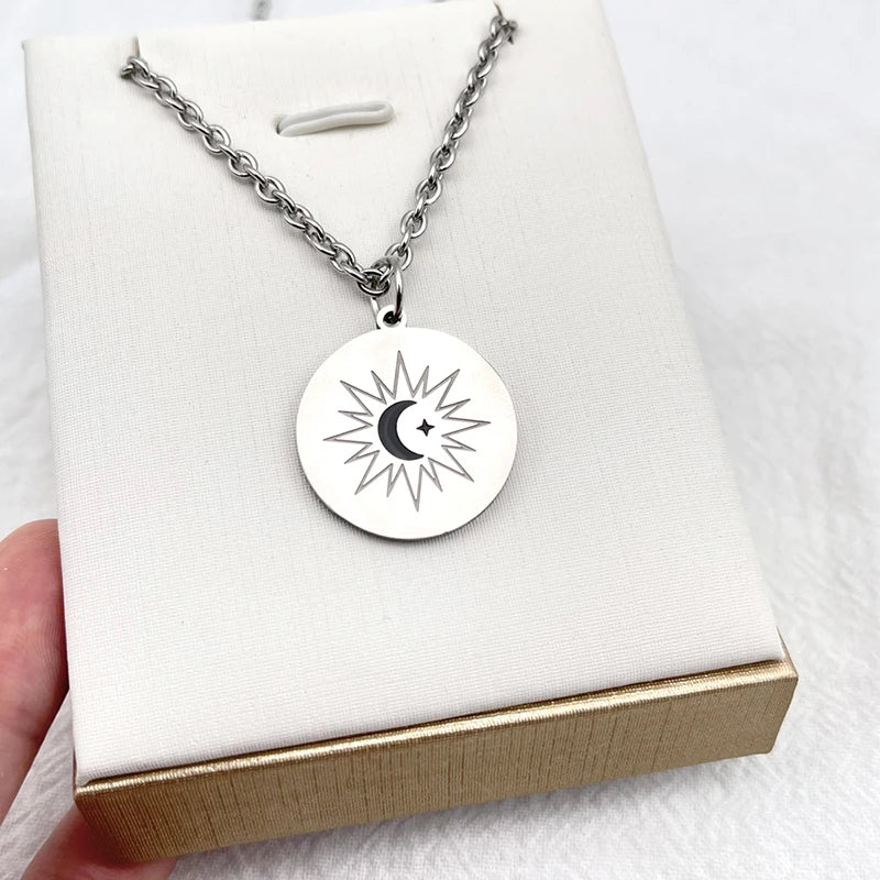 Titanium Steel Circular Chain Necklace for Cosplay & Lovers Jewelry - 55cm