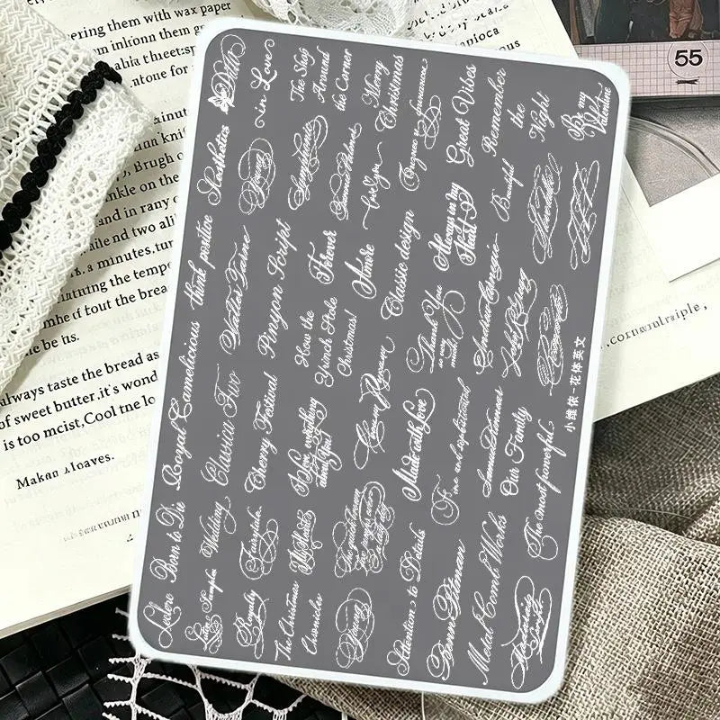 Nail Stamping Plates Stainless Steel Flower & Alphabet Patterns for Nail Art