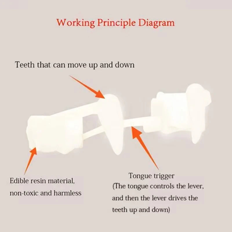 Realistic Vampire Fake Teeth - Halloween Cosplay Prop with Retractable Design