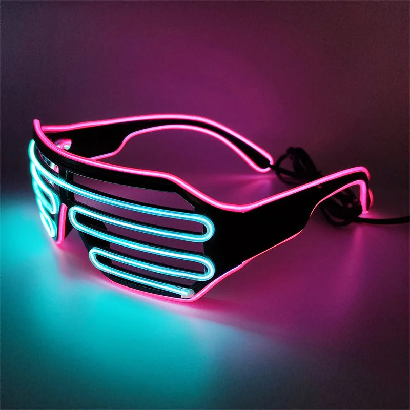 Flashing LED Neon Glasses for Halloween Christmas Party Glow Sunglasses Festival Supplies