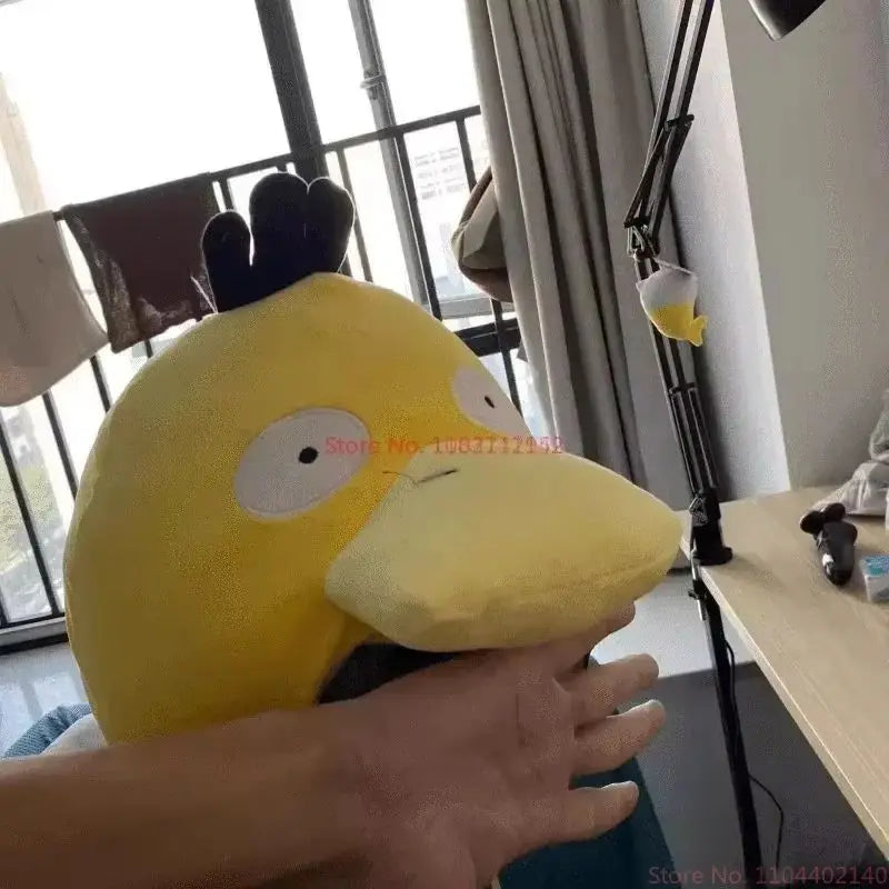 Anime Plush Pillow - Psyduck Kawaii Stuffed Headgear Toy for Fans